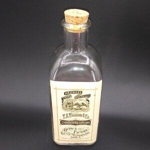 Vintage STYLE 7" T.A. WILSON & CO. Arundel Apothecary Bottle with Cork stopper